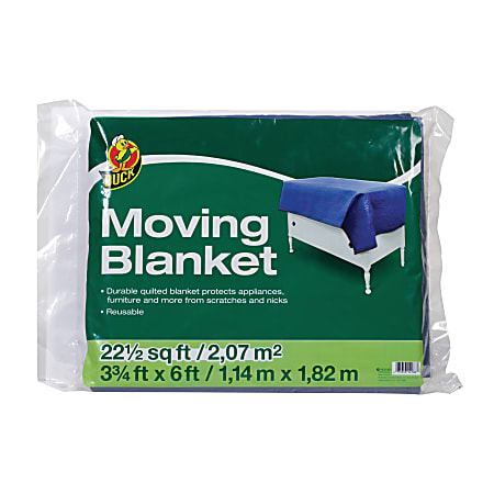 Duck® Moving Blanket, 3 3/4' x 6', Blue