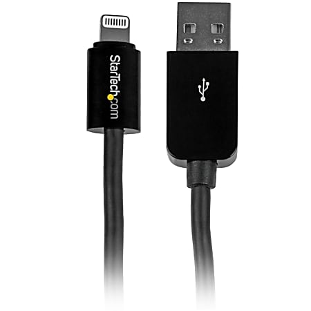 StarTech.com 3m (10ft) Long Black Apple® 8-pin Lightning Connector to USB Cable for iPhone / iPod / iPad