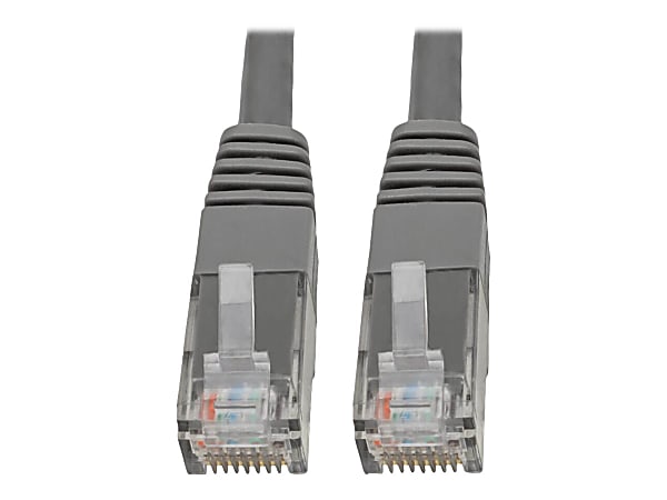 Tripp Lite Cat6 Cat5e Gigabit Molded Patch Cable RJ45 M/M 550MHz Gray 20ft - 1 x RJ-45 Male Network - 1 x RJ-45 Male Network - Gold Plated Contact - Gray