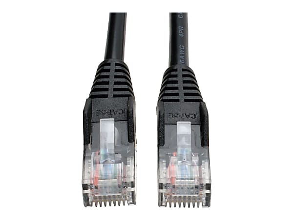 Eaton Tripp Lite Series Cat5e 350 MHz Snagless Molded (UTP) Ethernet Cable (RJ45 M/M), PoE - Black, 100 ft. (30.5 m) - Patch cable - RJ-45 (M) to RJ-45 (M) - 100 ft - UTP - CAT 5e - molded, snagless, stranded - black