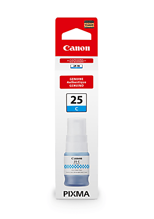Canon GI-25 Ink Bottles, Inkjet, Cyan, 3000 Pages, 37 mL, 1 Each