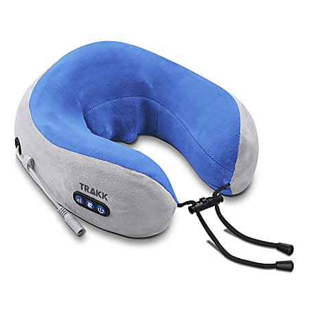 TRAKK Wireless Travel Massage Pillow Blue Office Depot