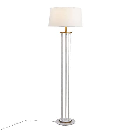LumiSource Rope Contemporary Floor Lamp, 62"H, White/Natural