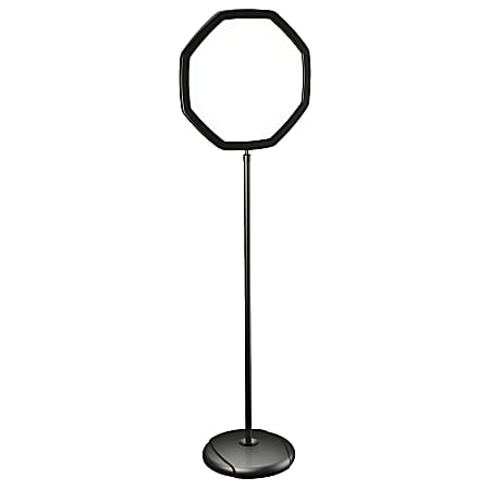 MasterVision® Octagon Easy Clean Non-Magnetic Dry-Erase Whiteboard Sign Stand, 65" x 15 3/4", Steel Frame With Black Finish