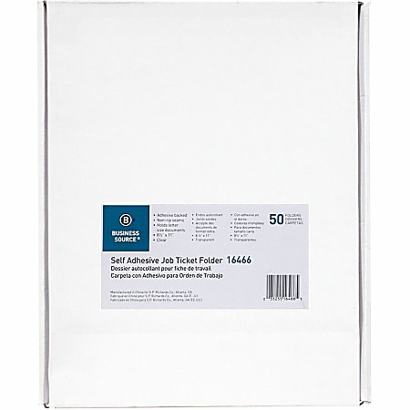 Business Source Self-Adhesive Shop Ticket Holders - 8.5 Business Source Self-Adhesive Shop Ticket Holders - 8.5