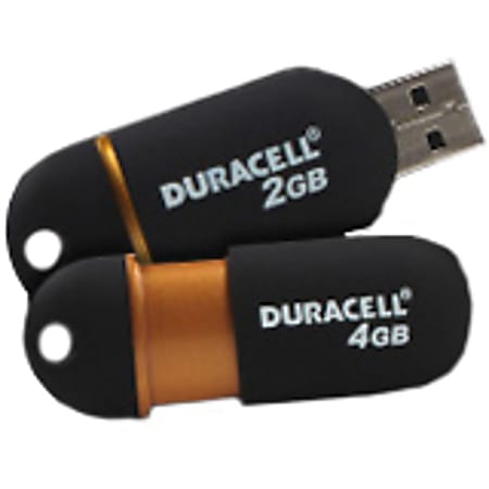 Duracell 4GB Capless DU-ZP-04G-CA-N3-R USB 2.0 Flash Drive - 4 GB - USB 2.0 - Black, Copper - 5 Year Warranty