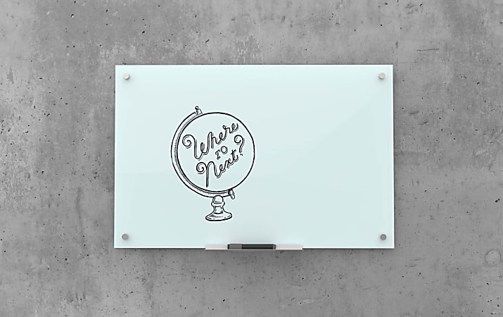 U Brands® Frameless Non-Magnetic Glass Dry-Erase Board, 72" X 48", Frosted White (Actual Size 70" x 47")