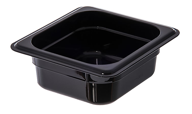 StorPlus 1/6-Size Plastic Food Pans, 2 1/2"H x 6 3/8"W x 6 3/4"D, Black, Pack Of 6