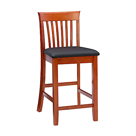 Linon Pullman Faux Leather Counter Stool Dark BrownDark Cherry