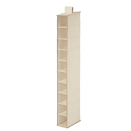 Honey-Can-Do 10-Shelf Hanging Vertical Closet Organizer, 54"H x 12"W x 12"D, Natural