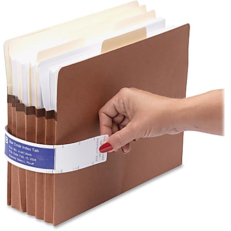 Smead® Viewables Pocket Label Pulls, SMD68001, Rectangle, 1 5/8"W x 10 1/8"L, White, Pack Of 45