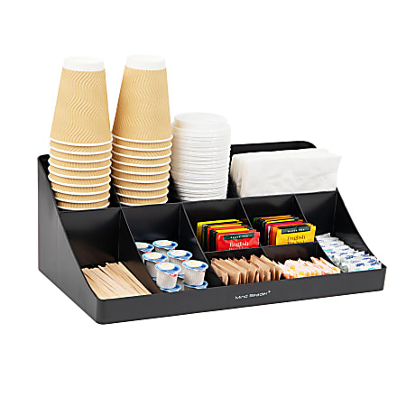 thumbnail image 2 of Halter 9-Compartment Coffee Organizer Caddy – Drawer Station For Pods, Tea, Sugar – Black Plastic 2 of 2