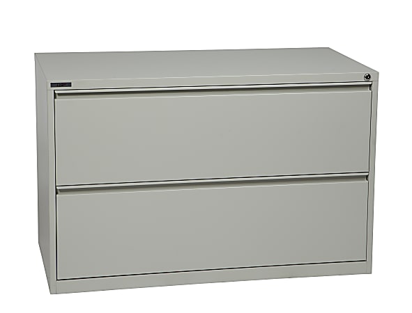 Office Star™ Core 42"W x 19-3/4"D Lateral 2-Drawer File Cabinet, Light Gray