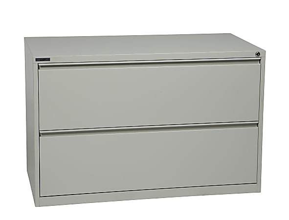 Office Star&trade; Core 42"W x 19-3/4"D Lateral 2-Drawer File Cabinet, Light Gray