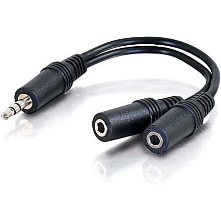 C2G 6in 3.5mm Y-Cable - 3.5mm (1) to 3.5mm (2) - M/F - Converts a 3.5mm jack to dual 3.5mm jacks