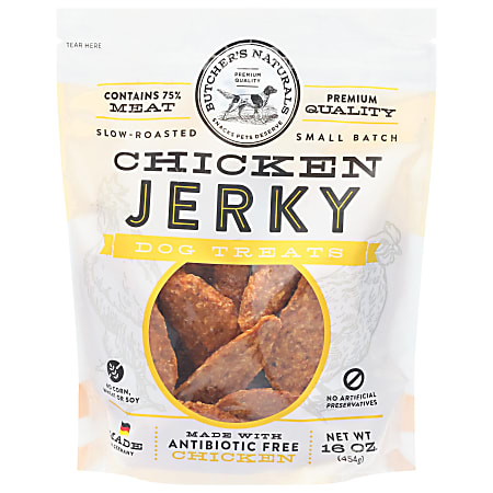 Butcher's Naturals Dog Treat Jerky, Chicken, 16 Oz, Total Qty 5