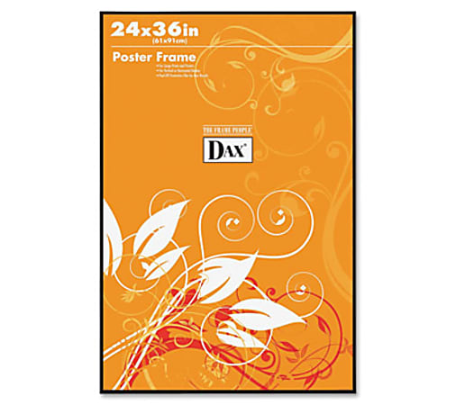 DAX U-Channel Wall Poster Frames - Holds 24" x 36" Insert - Wall Mountable - Vertical, Horizontal - 1 Each - Plastic - Black