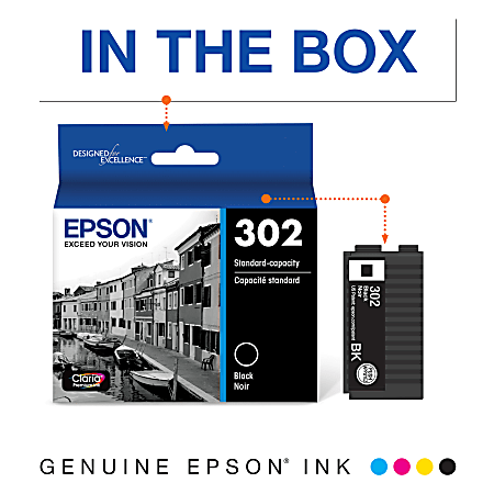 Epson 302 Claria Black Ink Cartridge T302020 S Office Depot