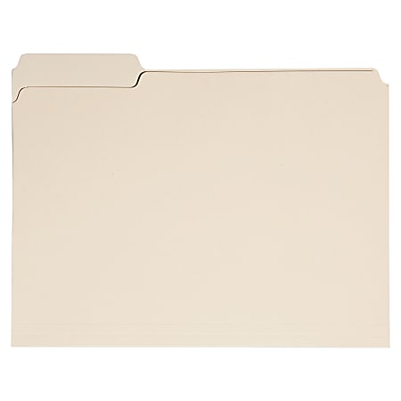 SKILCRAFT® Manila File Folders, 1/3 Cut Tab Left Position, 8 1/2" x 11", Letter Size, 30% Recycled, Manila, Box Of 50 (AbilityOne 7530-01-645-8093)