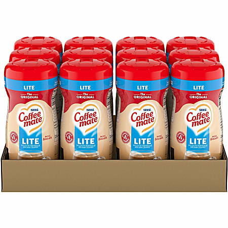 Coffee mate Original Lite Powdered Coffee Creamer Canister - Original Lite Flavor - 0.69 lb (11 oz) - 1860 Serving - 12 / Carton