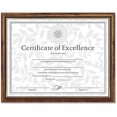 Dax Burns Group Two-tone Certificate Frame - 11" x 8.50" Frame Size - Rectangle - Vertical, Horizontal - Durable - 1 Each - Solid Wood - Maple, Gold
