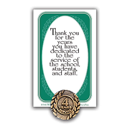 4 Years Of Service Lapel Pin, 5/8", Antiqud Gold