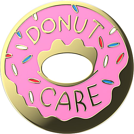PopSocket PopGrip, 1-9/16", Enamel Donut, Pink
