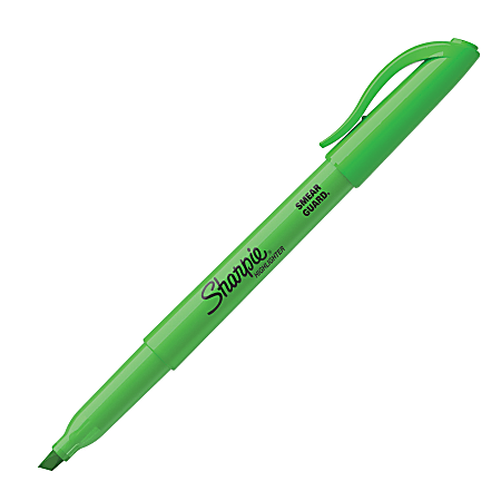 Sharpie Accent Pocket Style Highlighter Chisel Tip Fluorescent Green Dozen