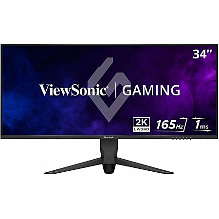 ViewSonic VX3418-2K 34" 21:9 1440p 1ms 165Hz Gaming Monitor with FreeSync Premium, Eye Care, HDMI, DisplayPort and USB - 34" Viewable - Vertical Alignment (VA) - LED Backlight - 3440 x 1440 - FreeSync Premium - 300 Nit - 1 ms - HDMI - DisplayPort