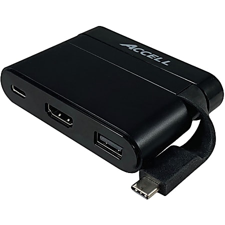 Accell USB-C to 3 DisplayPort Multiple Display (MST) Hub - 1 x Type C USB 3.1 USB Male - 3 x DisplayPort DisplayPort 1.2 Digital Audio/Video Female - 3840 x 2160 Supported