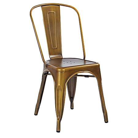 Office Star™ Bristow Armless Chair, Brushed Copper, Set Of 2 Chairs