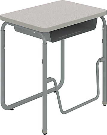 Safco® AlphaBetter 2.0 Height-Adjustable Student Sit/Stand Desk With Book Box And Pendulum Bar, 43"H x 28"W x 20"D, Gray