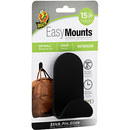 EasyMounts Medium J-Hook, Medium, Matte Black, 15 lb Capacity, 1 Hook EasyMounts Medium J-Hook, Medium, Matte Black, 15 lb Capacity, 1 Hook