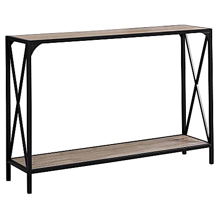 Monarch Specialties Chantal Accent Table, 32"H x 48"W x 12"D, Dark Taupe/Black