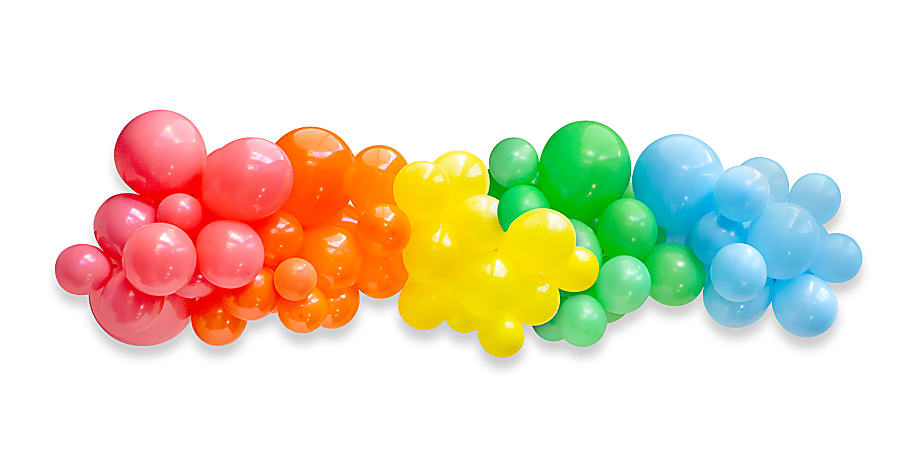 Office Depot® Back-To-School Balloon Arch, Assorted Sizes, Assorted Colors, Pack Of 72 Balloons