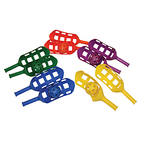 Champion Sports Scoop Ball Set - Plastic - Red, Orange, Yellow, Green, Blue, Purple - 1 / Case