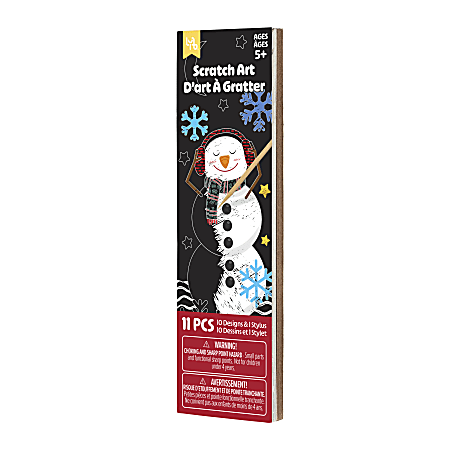 Little Yellow Bicycle Scratch Art Bookmarks, Snowman, Set Of 11 Pieces