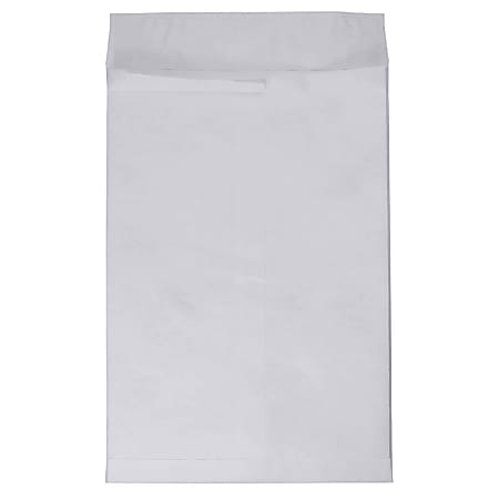 JAM Paper® Tyvek® Open-End 13"H x 10"W x 1-1/2"D Envelopes, Peel & Seal Closure, White, Pack Of 100 Envelopes