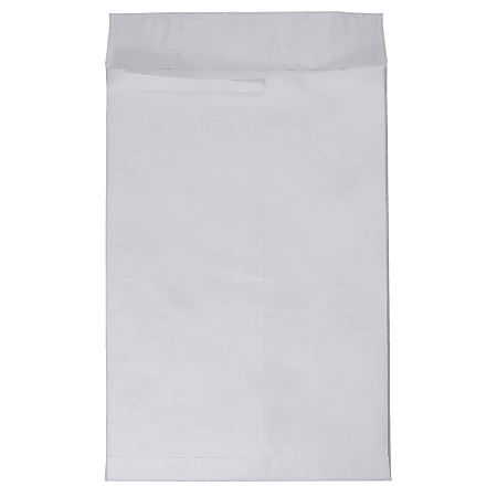 JAM Paper® Tyvek® Open-End 13"H x 10"W x 1-1/2"D Envelopes, Peel & Seal Closure, White, Pack Of 100 Envelopes