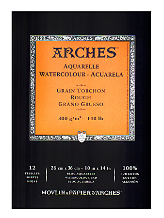 Arches® Watercolor Pad, 10" x 14", Rough, 140 Lb, White