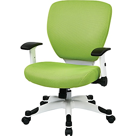 Office Star Products Mesh Seat and Back Manager's Chair in Green Mesh 