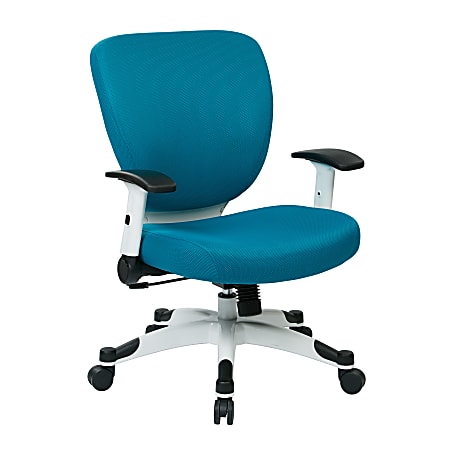 Office Star™ Space Seating Professional Deluxe Mesh Mid-Back Task Chair, Blue/White