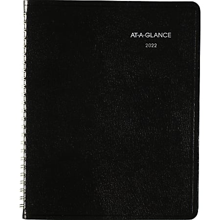 AT-A-GLANCE® DayMinder Block-Style Weekly Planner, 7" x 8 3/4", Black, January To December 2022, G53500