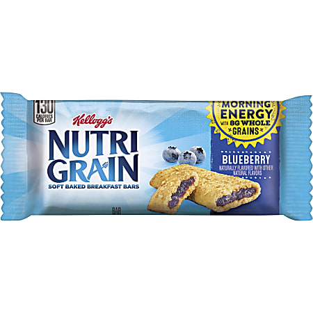 Kellogg's® Nutri-Grain Bars, Blueberry, 1.3 Oz, Box Of 16