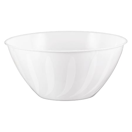 Amscan 2-Quart Plastic Bowls, 3-3/4" x 8-1/2", Frosty White, Set Of 8 Bowls