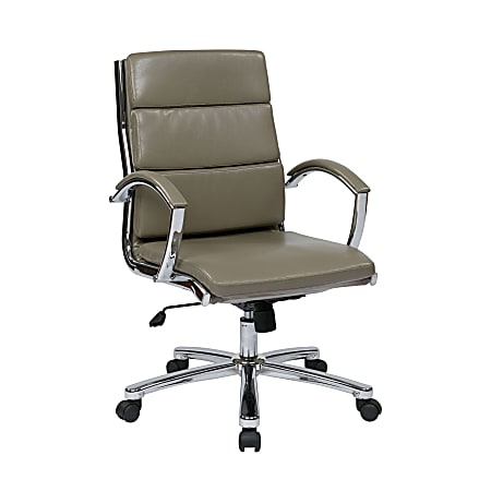 Office Star™ Work Smart™ Executive Mid-Back Chair, Smoke/Silver