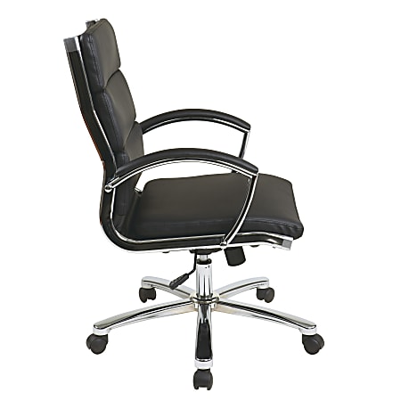 Office Star™ Work Smart™ Executive Mid-Back Chair, Black/Silver