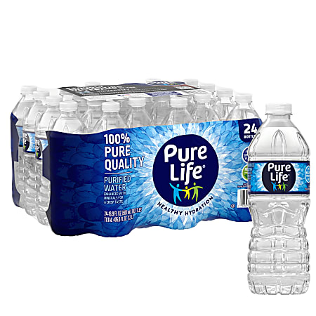 Pure Life Purified Water, 16.9 Oz, Case of