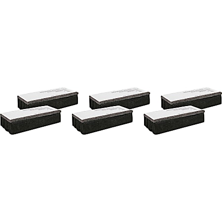 Lorell Chalkboard Erasers - Noiseless, Dustless - Black - Felt - 6 / Bundle Lorell Chalkboard Erasers - Noiseless, Dustless - Black - Felt - 6 / Bundle