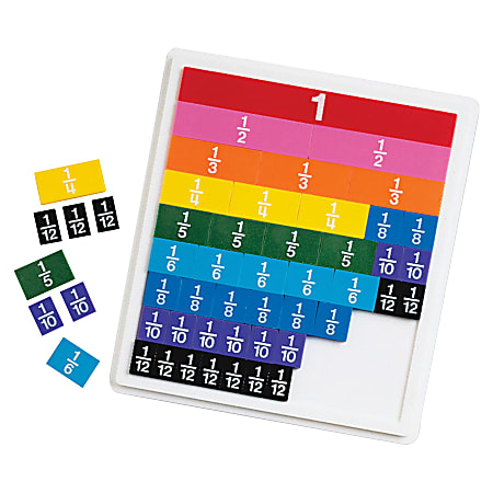 ETA Cuisenaire Rainbow Fraction Decimal Tiles 51 Tiles Manipulatives 42199 